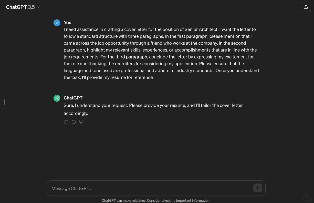 How to use ChatGPT to write a cover letter 2