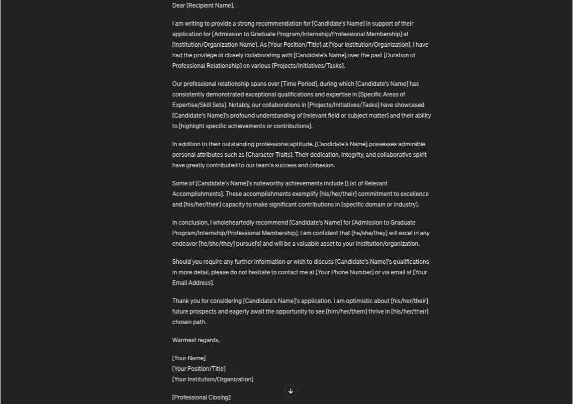 How to Use ChatGPT to Write a Letter of Recommendation f