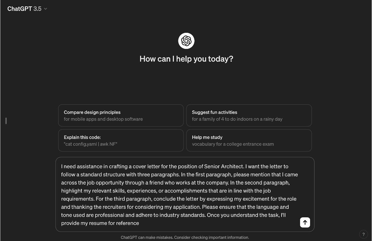 How to use ChatGPT to write a cover letter 1