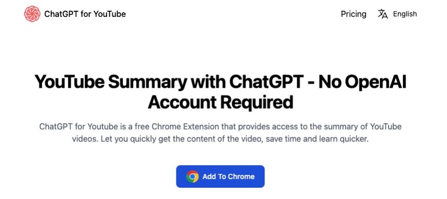 ChatGPT for YouTube