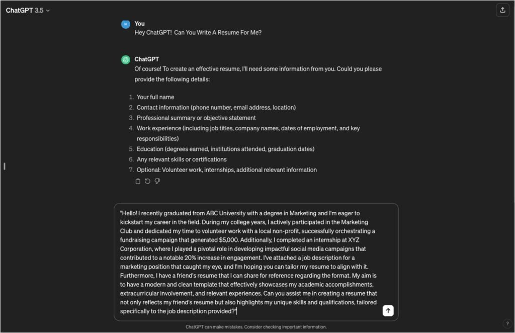 How To Use ChatGPT To Write Resume 4 Tested Prompts I TheAIPedia   ChatGPT Prompts To Write Resume 1024x662 